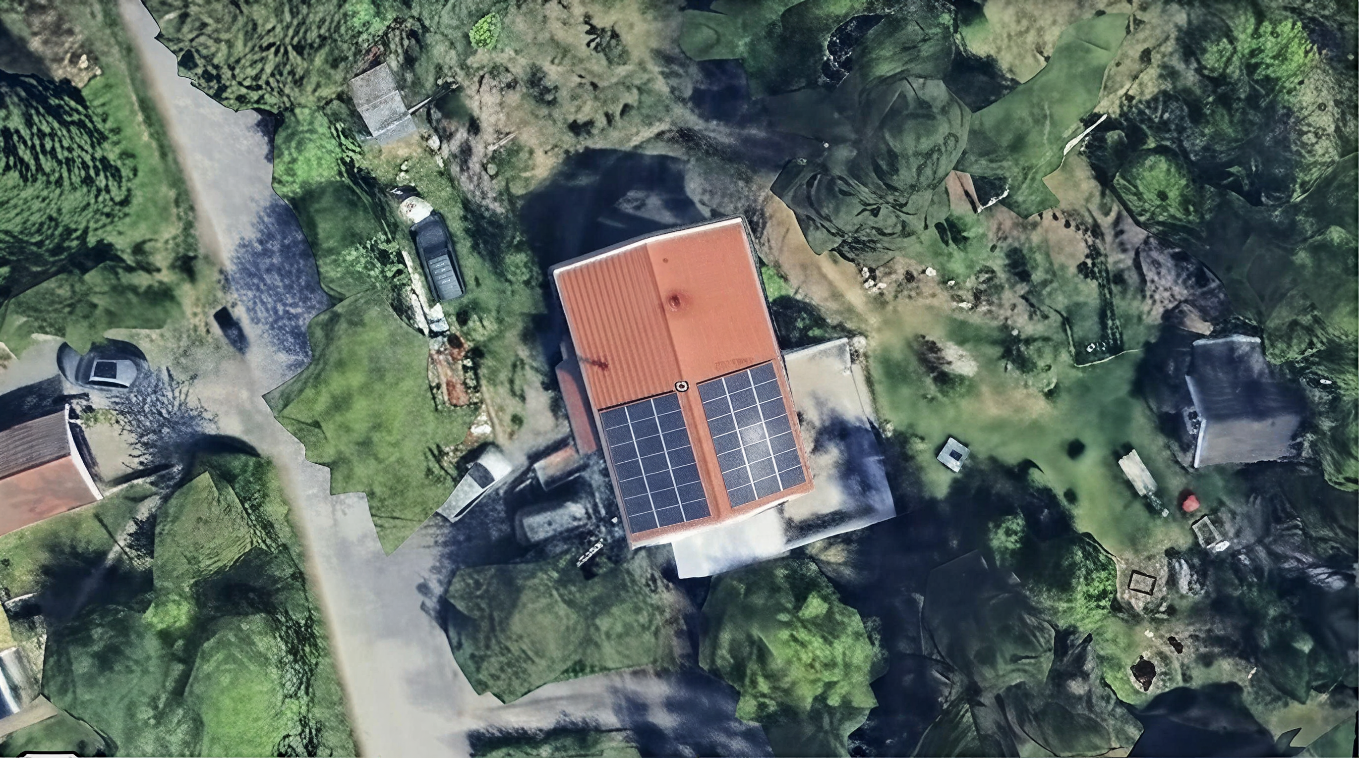 Solpaneler installerade på Åldermansvägen 10, Huddinge