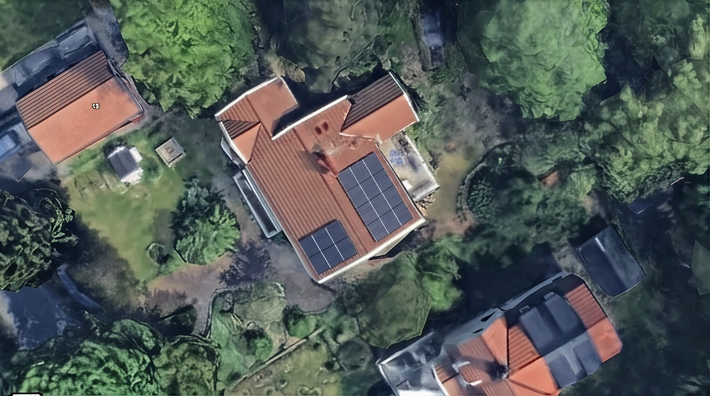 Solpaneler installerade på Prästskogsvägen 14, Huddinge