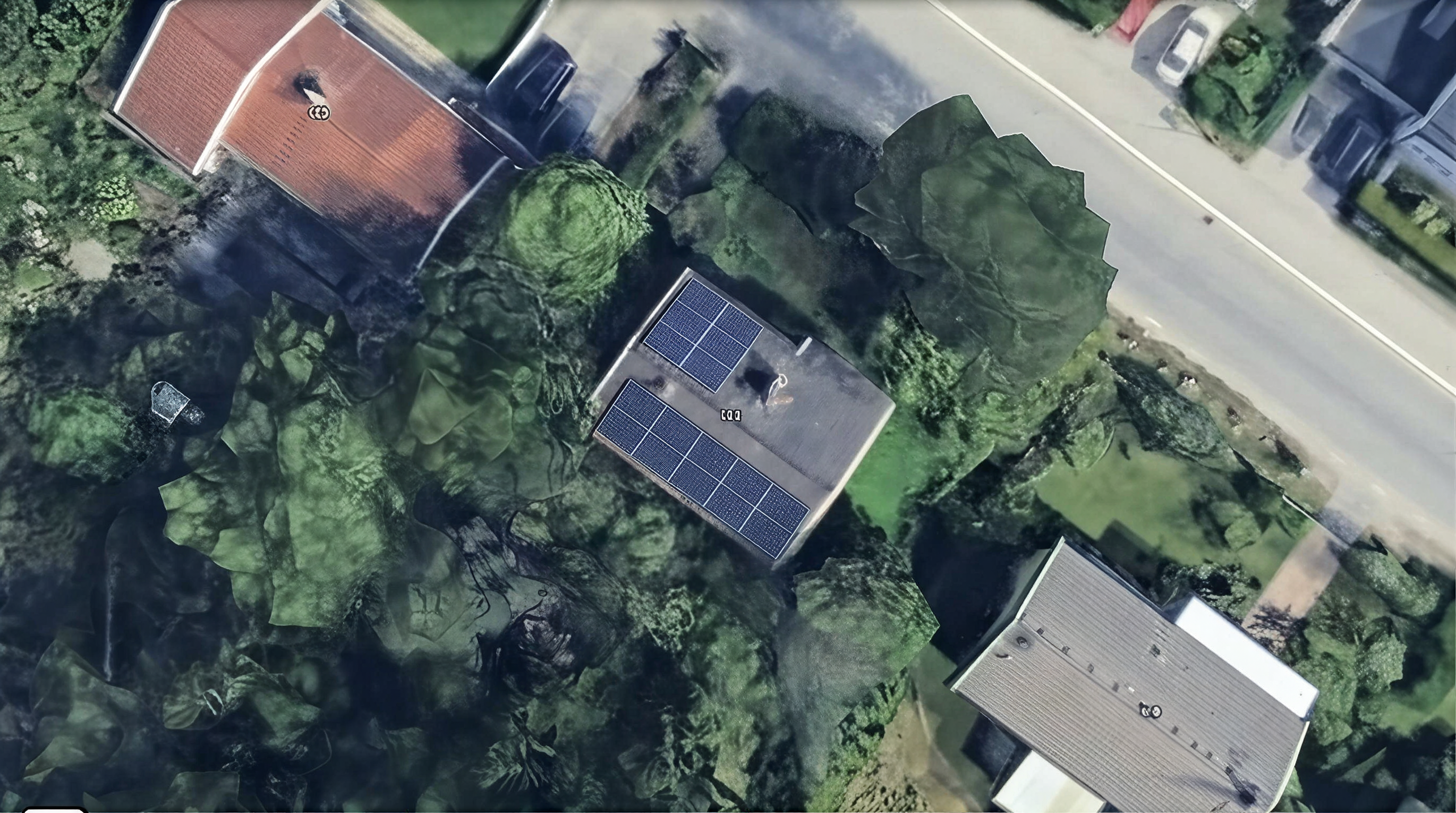 Solpaneler installerade på Stambanevägen 151, Huddinge