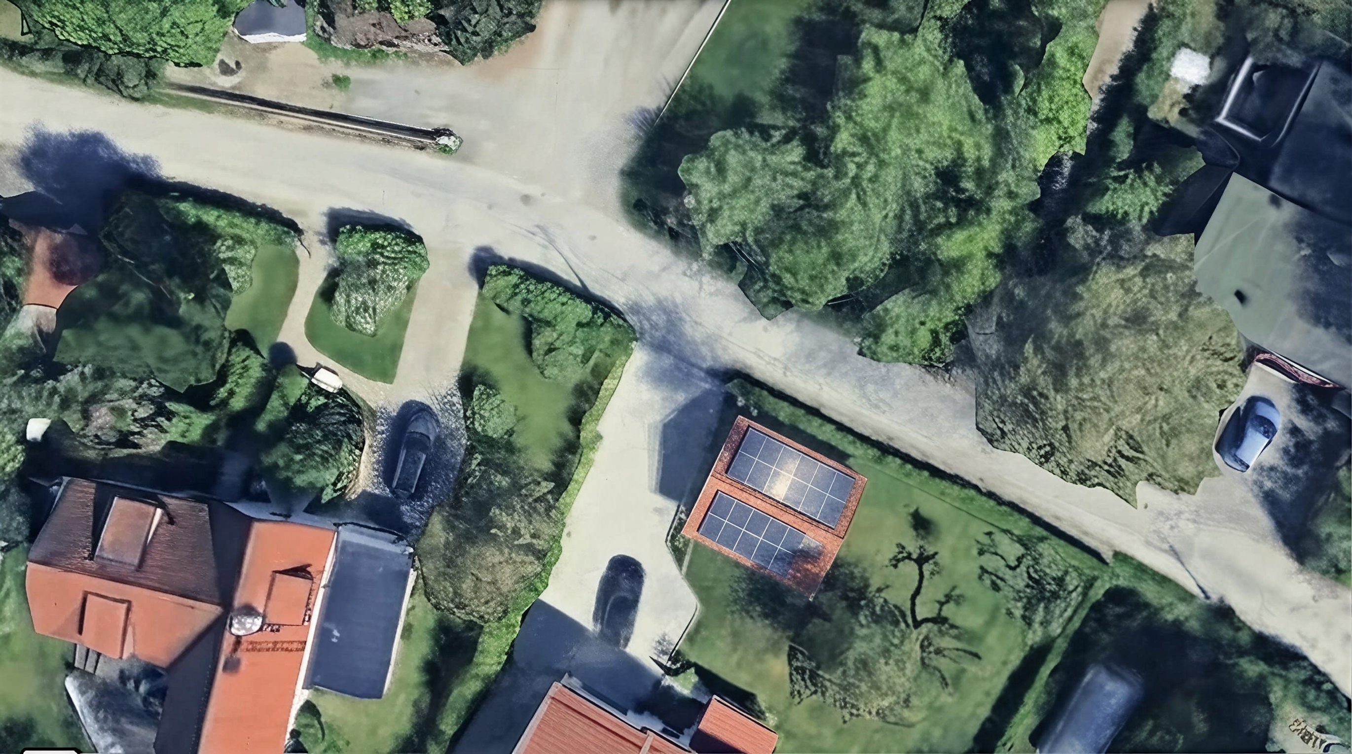 Solpaneler installerade på Banbyggarvägen 17, Huddinge