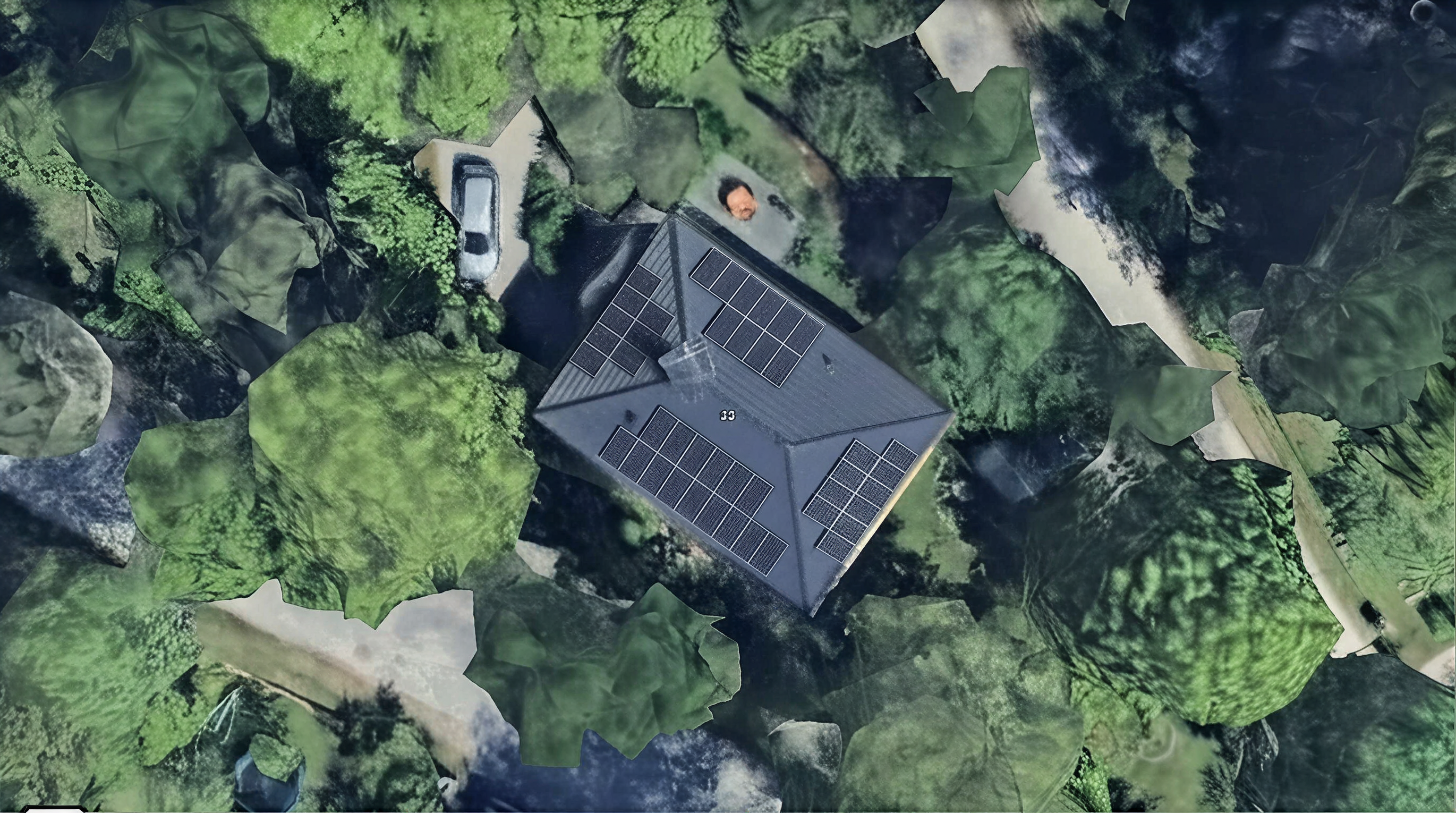 Solpaneler installerade på Storskogsvägen 22, Huddinge