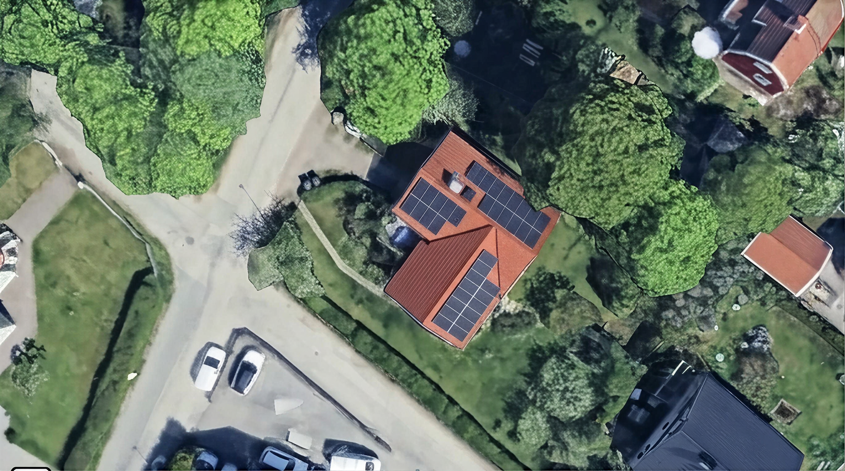 Solpaneler installerade på Segersminnevägen 26, Huddinge
