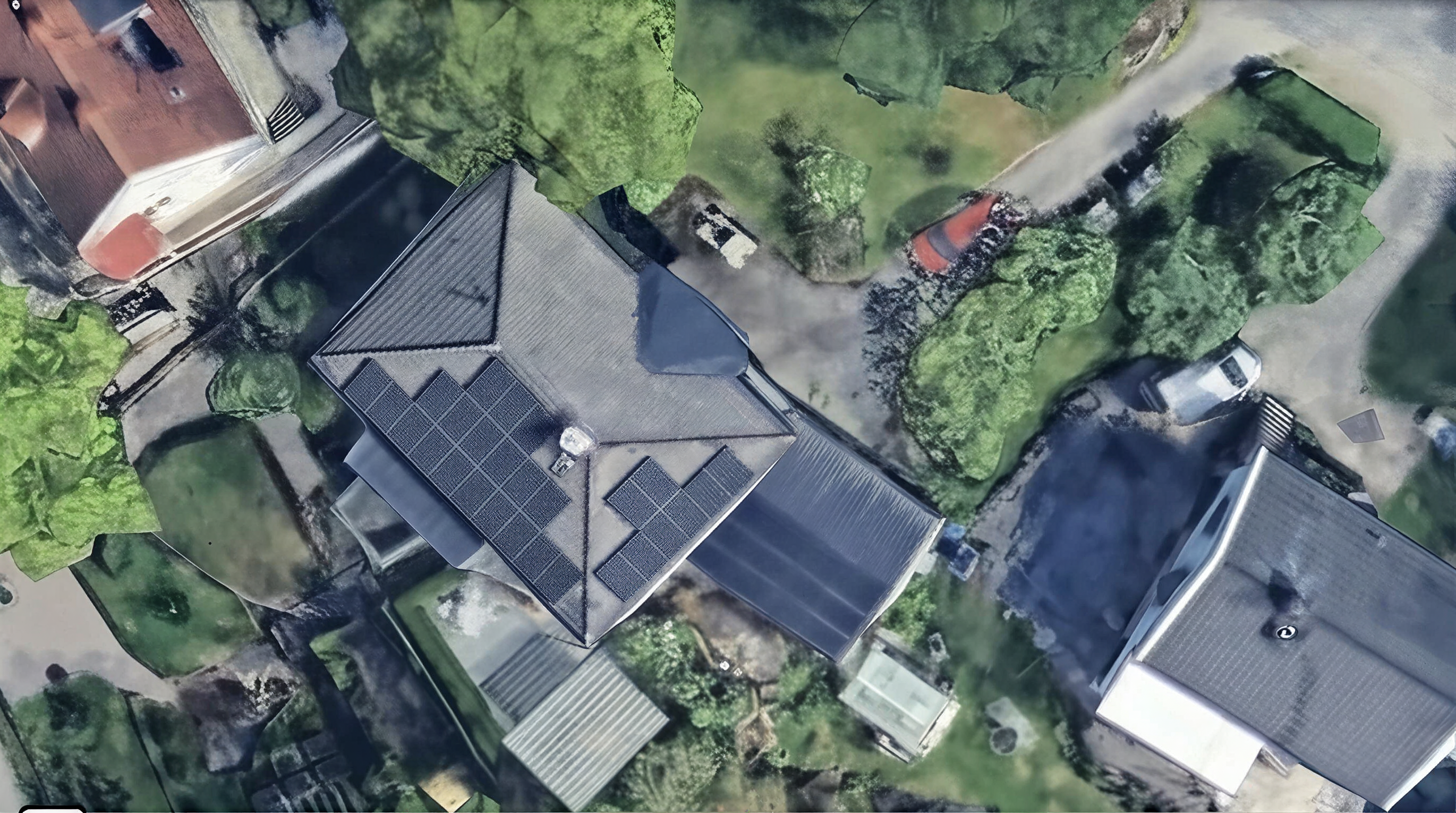 Solpaneler installerade på Storskogsvägen 29, Huddinge