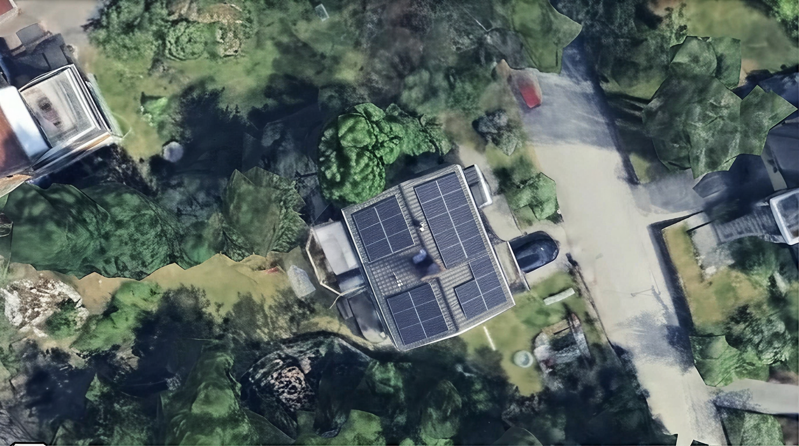 Solpaneler installerade på Byfogdevägen 3, Huddinge