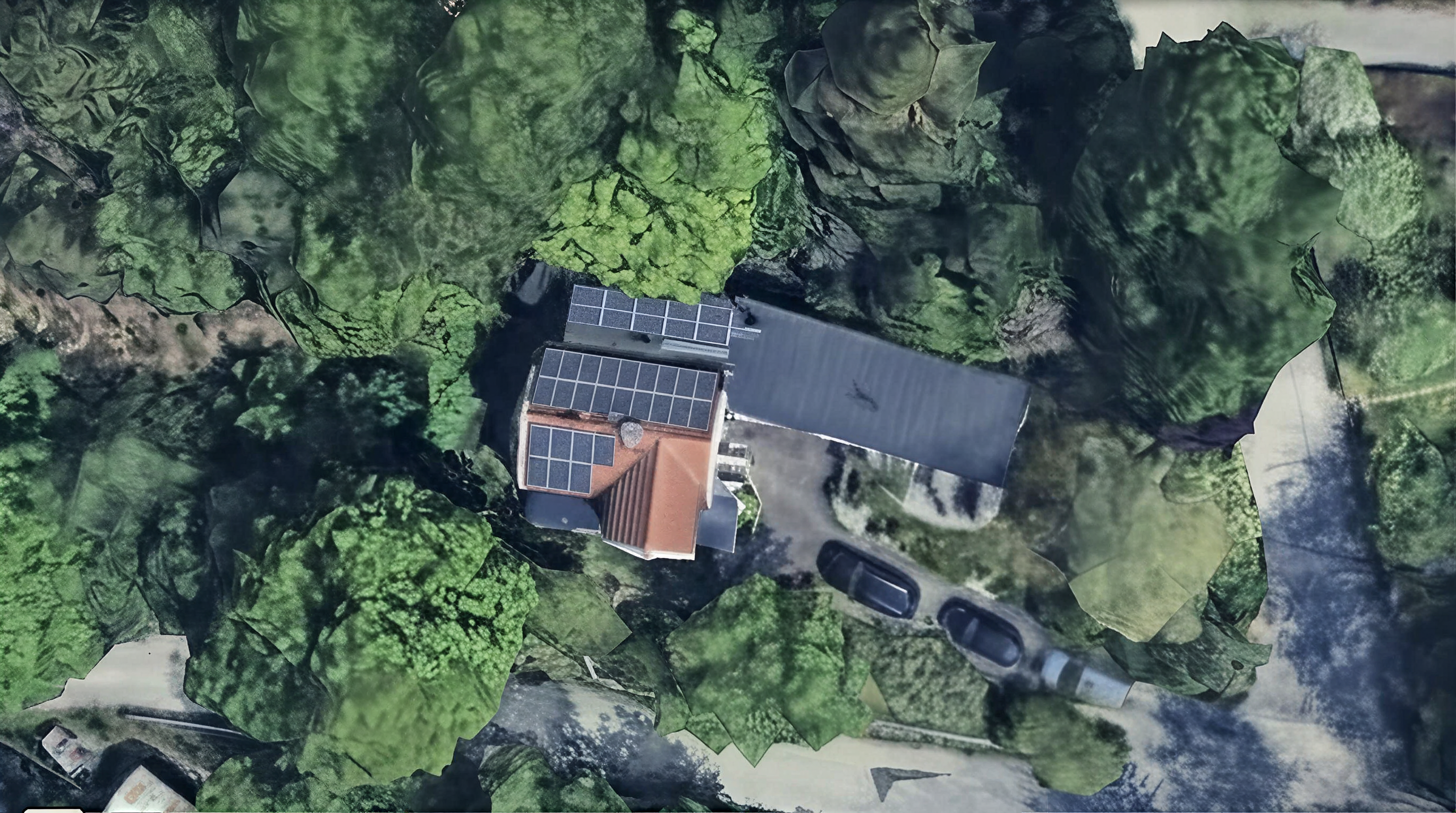 Solpaneler installerade på Tolvmansvägen 3, Huddinge