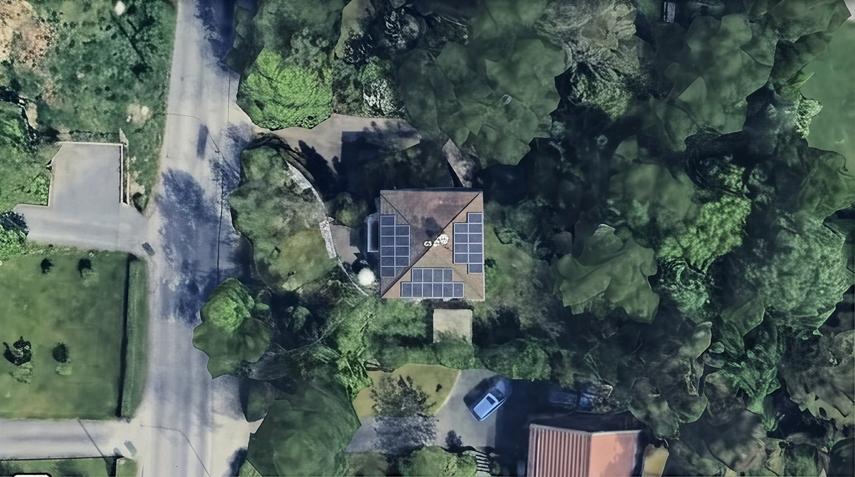 Solpaneler installerade på Stambanevägen 46, Huddinge