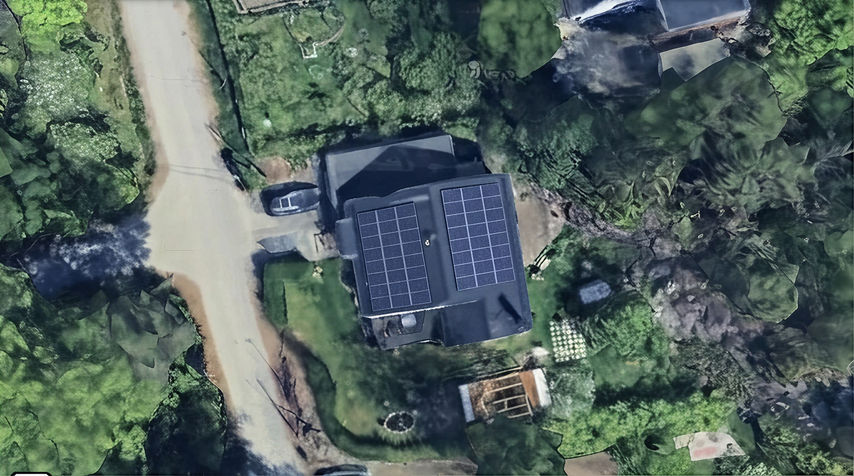 Solpaneler installerade på Åldermansvägen 6, Huddinge