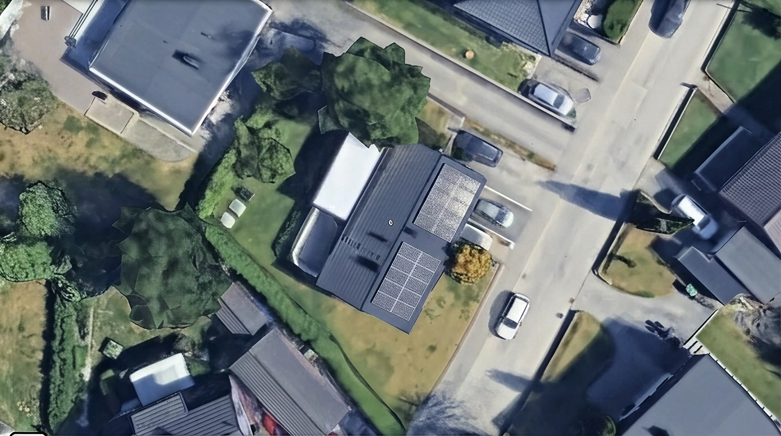 Solpaneler installerade på Granbacken 6, Huddinge