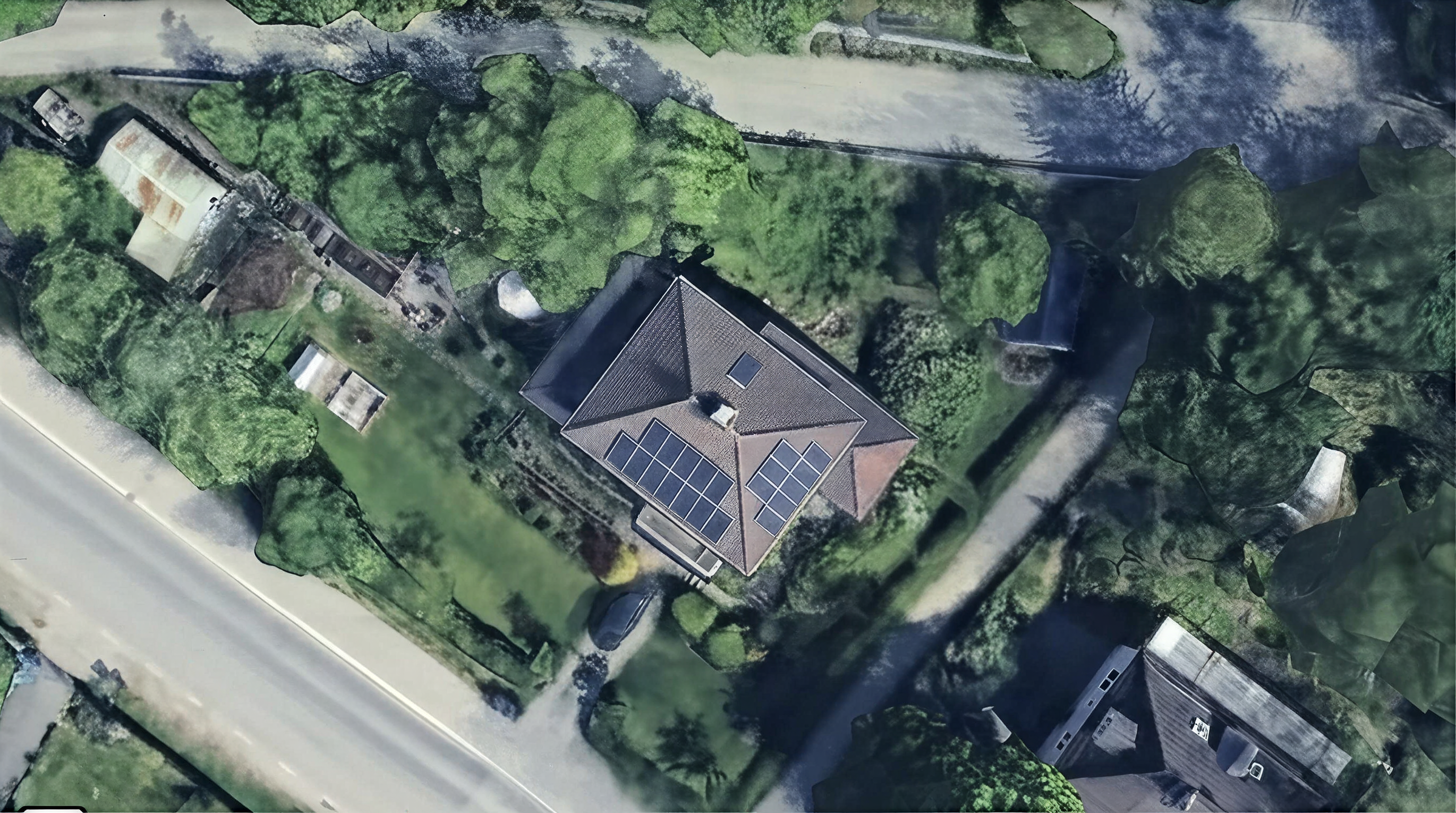 Solpaneler installerade på Stambanevägen 72, Huddinge