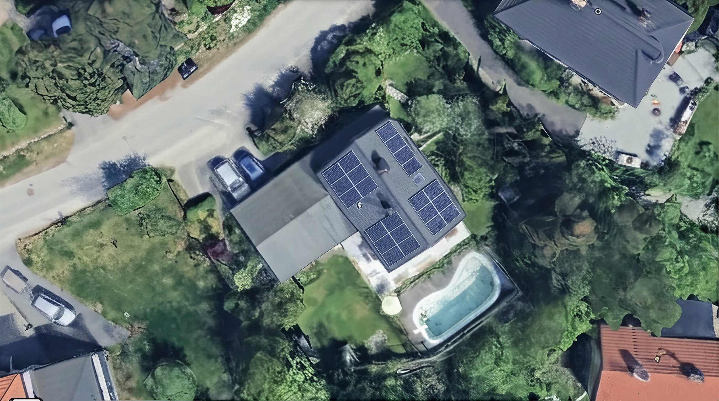 Solpaneler installerade på Storskogsvägen 8, Huddinge