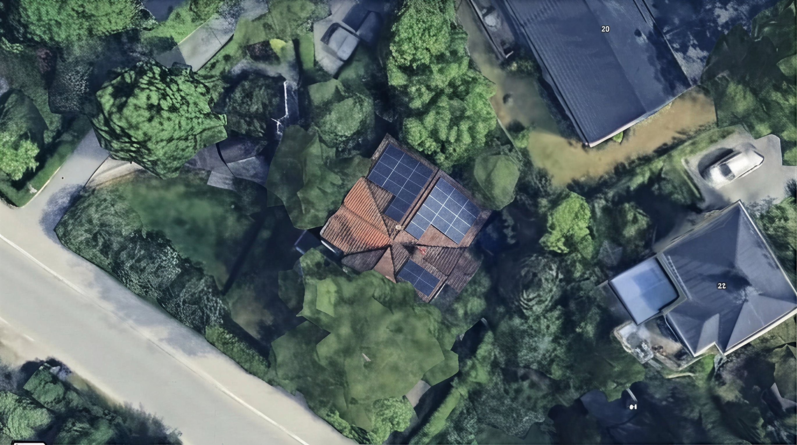 Solpaneler installerade på Stambanevägen 86, Huddinge